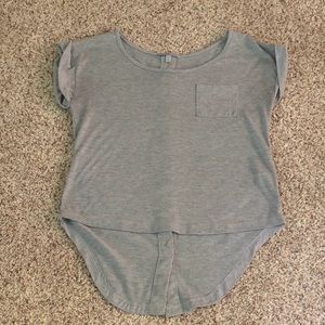 Gray blouse with buttons down back